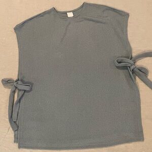 H&M Blue-Gray Women's Silky Sweater/Poncho with Side Ties NWOT